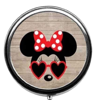 Cartoon Bow Little Mouse Pattern Cute Pill Box/Pill case-Round Pill Box/case- Three-Compartment Pill Box/Pill case …