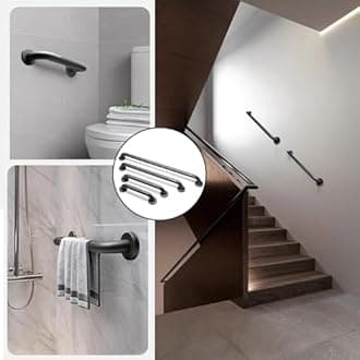 Shower Grab Bar, 2 Pack 32 Inch Gray Bathroom Grab Bar, 1.25" Diameter 304 Stainless Steel Anti-Slip Grab Bars for Bathtubs and Showers, Handicap Shower Grab Bar for Seniors Elderly