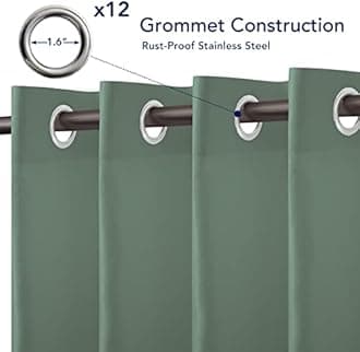 PureFit Outdoor Curtains for Patio Waterproof Weatherproof, UV Resistant Outside Curtains for Gazebo, Front Porch, Pergola, Sun Blocking Privacy Curtain, 100W x 108L inch, 1 Panel, Sage Green