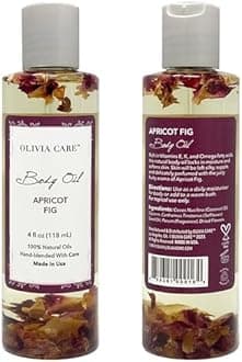 OLIVIA CARE Body Oils, Flavors: Apricot Fig, French Rose, Jasmine Gardenia -All Natural Perfume Fragrance & Body Oil Moisturizer, Rich in Vitamin E, K, Omega fatty Acids (Apricot Fig)
