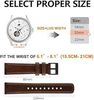 BISONSTRAP Leather Watch Straps, Classic Oil Waxed Leather, Quick Release Replacement Band for Men and Women, Band Width 18mm 20mm 22mm