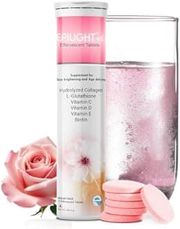ef Hydrolyzed Collagen & L-Glutathione Effervescent Tablets - 15 Tablets (Pack of 1) | With Vitamin C, D, E, & Biotin | Skin Supplement, Anti-Ageing, Skin Firmness Glowing Skin