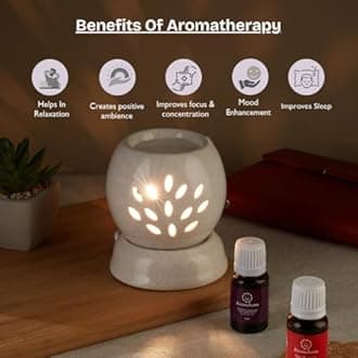 Asian Aura Aroma Diffuser for Home Fragrance| Aroma Burner for Aromatherapy| Home Decor| Aroma Oil Warmer Electric Ceramic Diffuser for Room Fragrance (Round 2)