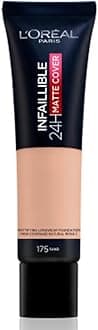 L'Oreal Paris Cover Liquid Foundation, With 4% Niacinamide, Long Lasting, Natural Finish, Available in 20 Shades, SPF 25, Infallible 32H Matte Cover, Shade 155, 30ml