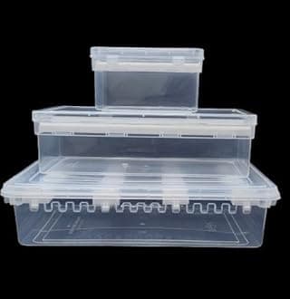 Adjustable rod Bangle Box Chudi Set Organizer Jewellery Storage Display Box for Bangles Bracelet Wrist Watch Hair Bands Scrunchies, Transparent (Set Of 3 Boxes) (4 RODS + 2 RODS + 1ROD)