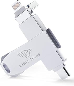 Flash Drive Compatible with iPhone, Android, Laptops & Tablets (USB Types A, Micro B, C & Lighting) (128 GB)