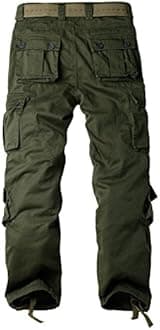AKARMY Must Way Men's Cotton Casual Military Army Camo Combat Work Cargo Pants with 8 Pockets Military Green 30