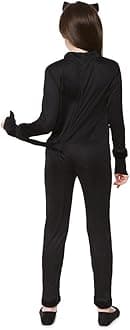 Mad Toys Trick or Treat Cute Animal Cat Jumpsuit with Tail and Headband Spooky Theme Party Halloween Child Costumes, 11-12 Years