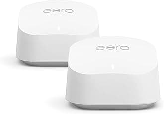 Amazon eero 6+ mesh Wi-Fi router | 1.0 Gbps Ethernet | Coverage up to 280 m2 | Connect 75+ devices | 2-Pack | 2022 release