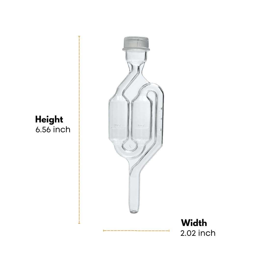 Twin Bubble Airlock for Wine Making and Beer Making (Pack of 3)