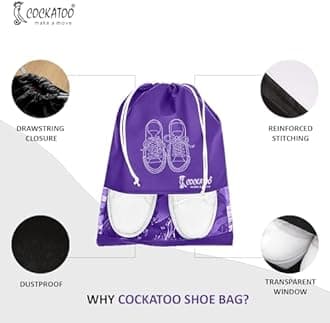 Cockatoo Shoe Bag for Travel & Storage, Women & Men, Travelling Shoe Storage Bag, Shoe Storage Organizer Bag - Pack of 6 Shoe Pouch(13 x 17.32 Inch)