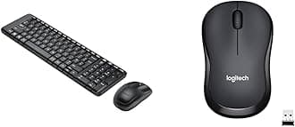 MK215 Wireless Keyboard and Mouse Combo, 2.4 GHz Wireless, 3 Years Warranty, Compact Design