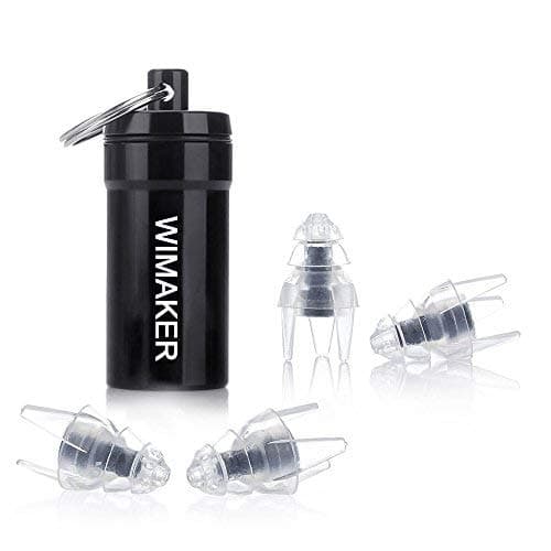 Wimaker Sleeping earplugs,liquid silicone rubber,Christmas tree shape,2 pairs different sizes,Can be reused,Transparent color of earplugs for sleeping,Snoring,Shooting Sports and Power Tools (Black)