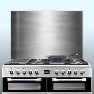 Displaypro 0.9mm Thick Brushed Stainless Steel Kitchen Cooker Hob Wall Splashback (750, 800)
