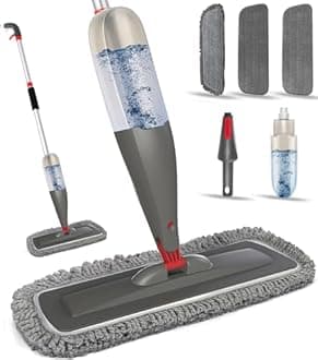 CLDREAM Spray Mop for Floor Cleaning with Washable Pads, Microfiber Wet Mops with 800 ml Refillable Bottle,Reusable Dust Mops with Sprayer for Hardwood Lamina (Grey, 800 ML Mop)