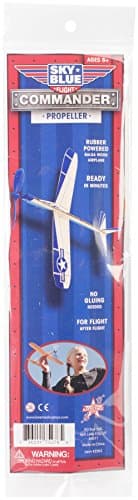 Sky Blue Flight Balsa Eagle Jet Rubber Band Powered Glider Model Kit, 12"