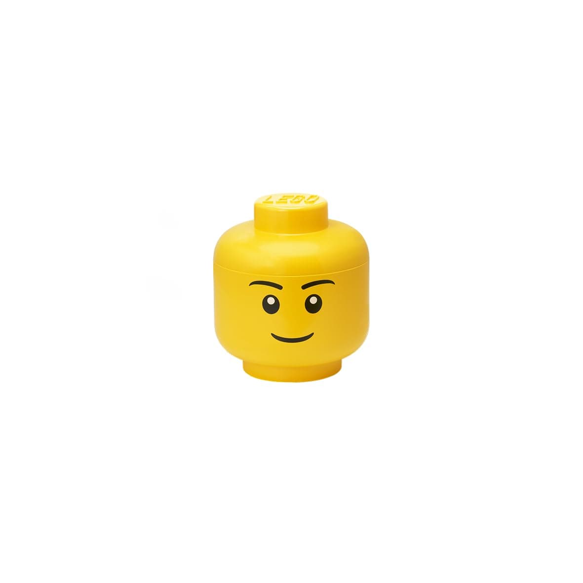 Lego Polypropylene Boy Head Mini Storage Box, 10cm x 11cm, Yellow