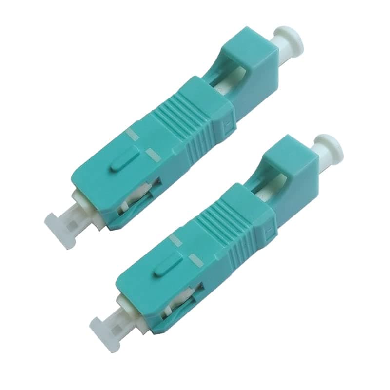2pcs LC to SC Adapter, Multimode OM3 50/125 LC/UPC Female to SC/UPC Male Simplex Hybrid Optical Fiber Adapter Connector