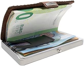 I-CLIP Stainless Steel with interchangeable Moneyclip - Slim Wallet - Leather Wallet - Premium Wallet - Stainless Steel Cardholder