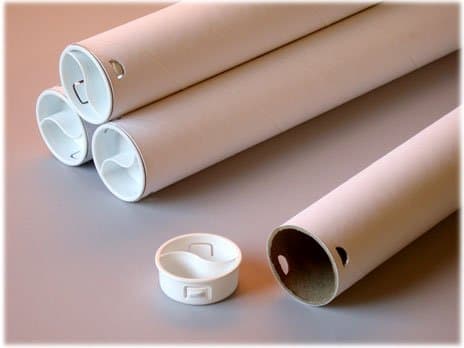 Twist-N-Pull Mailing Tube, White Kraft, 12 Pack, 2 1/2" ID, 12" Length