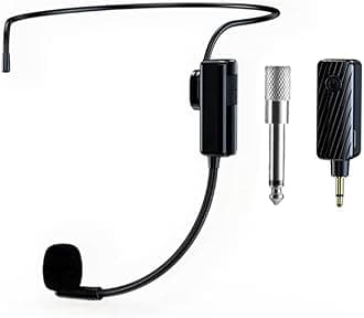 Head Microphone Wireless, Head Sets with Microphones, Bluetooth Headset Mic Ideal for Speakers PA System Voice Amplifier Wireless Microphone for Teacher, Tour Guides, Fitness Instructor
