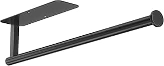 ASTOFLI Under Cabinet Paper Towel Holder, No Drilling, Self Adhesive Wall Mount, Matte Black, 304 Stainless Steel