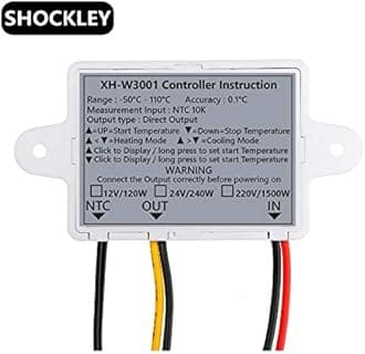 Shockley XH-W3001-50 to 110c Intelligent Digital Thermostat temperature controller combo (220V / 1500W) (W3001 220V - 2 Piece)