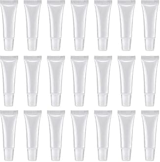 25Pcs 10 ml Lip Gloss Balm Tubes Refillable Empty Tubes Clear Cosmetic Containers Soft Tube (25Count (Pack of 1))