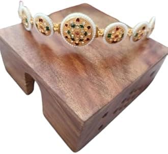 SPARKLING Floral Kundan Studded mathapatti Sheesh Patti Hairband - Traditional Golden Headpiece for Women and Girls jewellery