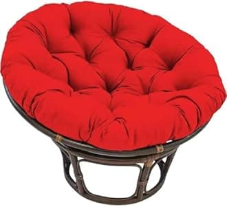 AHSBND Large Round Papasan Chair Cushion, Thick Outdoor Rocking Chair Cushion, Rattan Hanging Basket Cushion, Egg Nest Replacement Pad(Red 2,80 * 80cm)