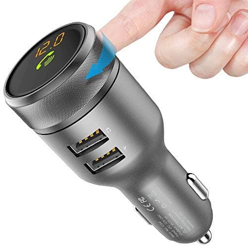 Bluetooth FM Transmitter- PERBEAT In-Car Universal Wireless FM Transmitter Radio Adapter with 5V/3.4A USB Car Charger