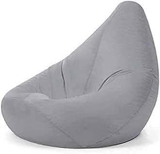 Bean Bag BazaarHigh Back Recliner Bean Bag Chair, Grey, Indoor Outdoor Beanbag, Water Resistant Fabric, Large Beanbag with Filling Included, Gaming Chair, Outdoor Seating, Garden Furniture