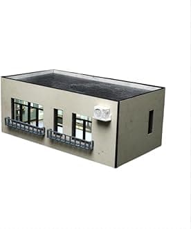 1:64 LED Building Block Scene Simulation Model, Diorama Stackable Residential Building Model Scene, Illuminated Car Model Collection for Office Or Living Room, Ideal Toy (A)