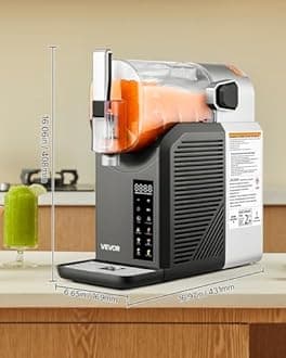 VEVOR Home Slush Machine 2L No Ice Needed with Self Cleaning 200W Frozen Drink Maker 304 Stainless Steel 6 Preset Programmes for Frozen Margaritas Frappés Milkshake