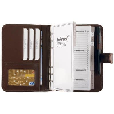 Bind 16601-1 system planner, A6, with system insert, without calendar, imitation leather, brown