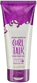 Curl Talk Flash Freeze Hair Styling Gel, Extra Strong Hold Level 5, For All Curl Types, 6 fl oz (Pack Of 1)