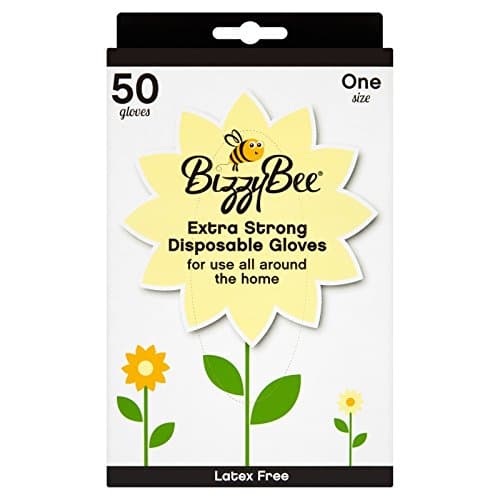 bizzybee Extra Strong Disposable Gloves 50 Pack, Nitrile, 50 Count (Pack of 1)