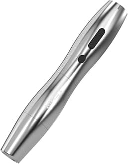 Mast P20 Wireless Tattoo Pen Machine Rotary Tattoo Gun Lightweight Digital Display Slim Frame for Women Aritst (1 battery- silver)