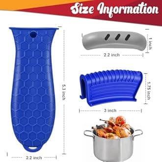 5 Pcs Cast Iron Handle Cover, Silicone Hot Handle Holder, Heat Resistant Cast Iron Skillet Handle Covers Potholder for Frying Pans and Griddles Kitchen Supplies