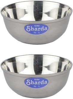 Sharda Metals Curry Serving Bowls Vati Katori for Kitchen & Dining, Stainless Steel (2 Bowls)