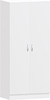 Vida Designs Riano Wardrobe, With Shelf & Hanging Rail Bedroom Storage Furniture (White, 2 Door)