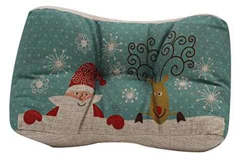 Royal Brands Memory Foam Lumbar Support Cushion Back Support Pillow Ergonomic Design for Comfort Pain Ease Back Protection Postural Improvement Office Car Chair (Santa & Rudolph)