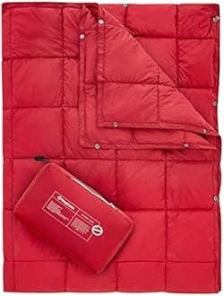 KingCamp Camping Blanket Lightweight, Multifunctional Warm Puffy Outdoor Blanket with Snap Button, Water Repellent, Packable, for Travel, Airplane, Hiking, Picnic