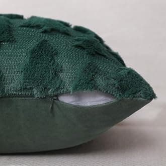 DFXSZ Christmas Tree Pillow Covers 20x20 inch Set of 2 Christmas Decoration Green Soft Plush Faux Fur Jacquard Throw Pillows for Bedroom Sofa Holiday Festivals Winter Home Decor PTK006A20