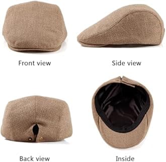 LADYBRO 2Pack Unisex Flat Cap Newsboy Hats for Men Women, Scally Cap Summer Hat for golf