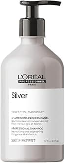 L'Oréal Professionnel Anti-Yellow Tint Hair Shampoo for White, Grey & Bleached Hair, Purple Pigments, Series Expert, Silver Shampoo, 500 ml