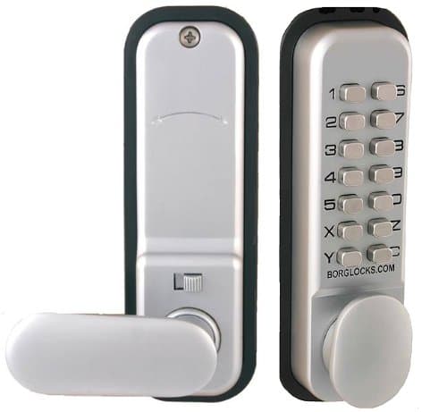 10 Pack of Borg 2201 Digital Push Button Door Lock with Holdback in Satin Chrome