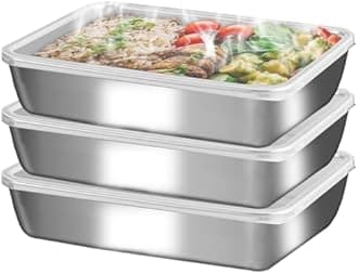 GIUOIDUO stainless steelFood Storage Containers setsstorage box with lidfreezer FrozenKitchen tray with lidOven plateSide dish plate Freezer & Dishwasher Safe