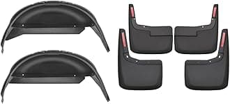 Husky Liners Wheel Well Guards and Mud Guards for 2021-2024 Ford F-150 (Excludes Raptor) | Rear and Front Set - Black, 6 pc.