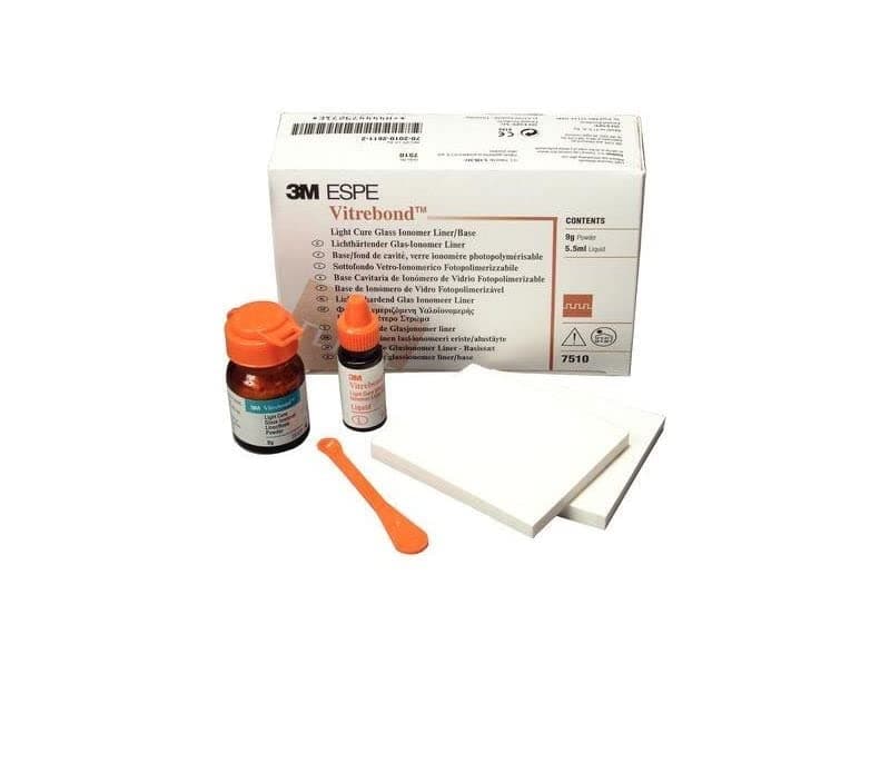 3M - Vitrebond Light Cure Liner-Base Cavity Liner Material Refill Kit P&L Bottles by 3M-Dental (7510)
